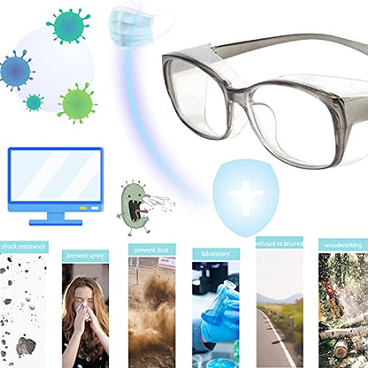 Dollger Safety Glasses with Readers 1.5 2.0 1.0 Progressive Multifocus Anti Fog and Blue Light Blocking Reading Glasses - color: Grey, size: 1.75x