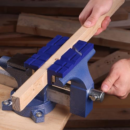 WORKPRO 6" Magnetic Vise Jaw Pads, TPU Soft Grips with Dual-Sided V-Groove & Flat Design, Ideal for Drill Press, Bench Clamp, Metalworking and Woodworking - style: 6"
