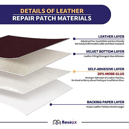 Leather Repair Patch Tape Kit, Self-Adhesive Leather & Vinyl Repair for Furniture, Couch, Sofa, Car Seats, Office Chair - 30inx16in - color: Burgundy, size: 30 in X 16 in