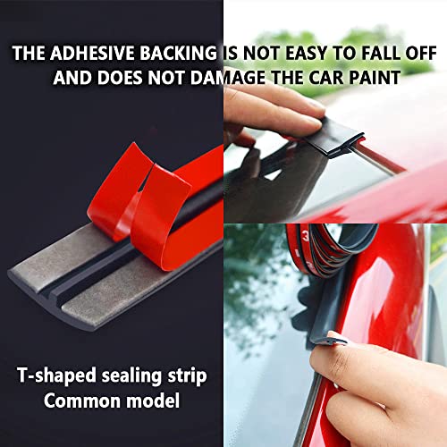 Cuttable T-Car Sunroof Cover Seal Rubber Trim,Dust Proof&Weather Stripping for Windshield,Tailgate Adhesive Rubber Seal Strip (19mm×23Ft) - color: 19mm×23Ft