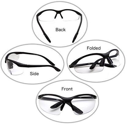 grinderPUNCH ANSI Z87 Bifocal Safety Reading Glasses Impact Resistant Magnifying Readers w/Diopter Bifocal Magnifying Glass - size: Diopter +2.00