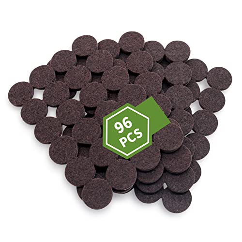 Felt Furniture Pads for Hardwood Floors 96 PCS, Furniture Pads, Floor Protectors for Hardwood Floors, Felt Pads for Furniture, Round, Dark Brown, Value Pack - size: 96pcs 1 Inch Round Dark Brown