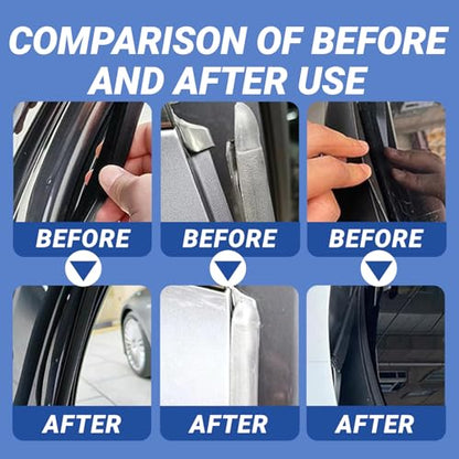 Automotive Adhesive Sealant for Repair Car Body, 100ml Auto Body Glue Bonding Heat Resistant, Heavy-Duty Black Silicone Adhesive Glue for Car Door, Interior, Metal, Plastic (1.69 floz*2)