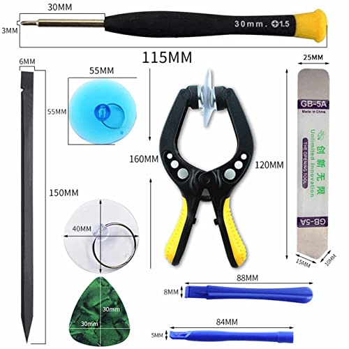 Upgraded 18 PCS Phone Screen Repair Kit, Suction Cup Pliers Opening Repair Kit, Repair Precision Screwdriver Set Compatible with iPhone, iPad, Cellphone and Other Smooth Surface LCD Screen Opener