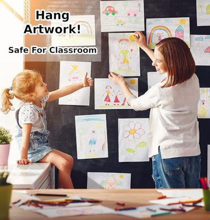 Insanity Removable Double Sided Tape Teacher's Edition - 2 Pack, Cinder Block, Dorm Rooms, Classrooms, Wall Adhesive Leaves No Marks When Removed, Hang Artwork, Posters, Crafts, Decorations, Hold Rugs