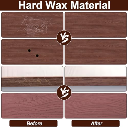Wood Filler Sticks with Box, 16+4P Furniture Crayon Touch Up Wood Filler with 1P Knife, 1P Scraper and 1P Rag, Nail Hole Wax Sticks for Repairing Scratches and Nail Holes (16p) - size: 16p