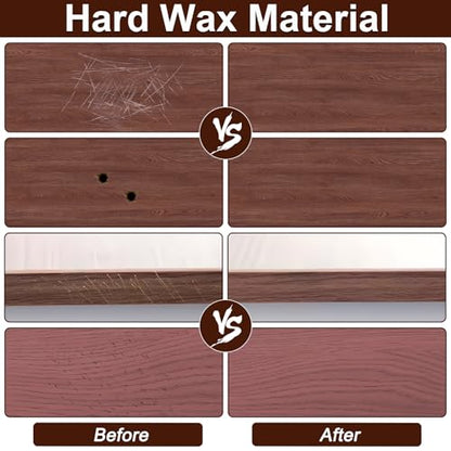 Wood Filler Sticks with Box, 16+4P Furniture Crayon Touch Up Wood Filler with 1P Knife, 1P Scraper and 1P Rag, Nail Hole Wax Sticks for Repairing Scratches and Nail Holes (16p) - size: 16p