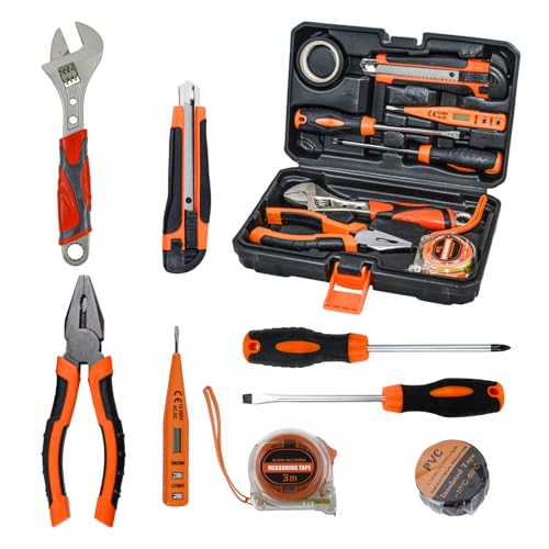 Home Repair Partner Home Hand Tool Kit And Portable Toolbox Include Wrench,Utility Knife,Screwdriver.Multi Functional Home Tool Set For House,Garage,College Dorm And Office Covering Multiple Scenarios - size: 8 pcs