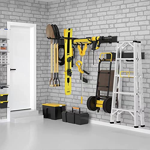 Garage Tool Organizer Wall Mount 13 PCS, Yard Garden Tool Organizer, Adjustable Tool Storage Rack with 8 Heavy Duty Hooks, Max Load 500lbs Garage Organization - size: 48.1inch