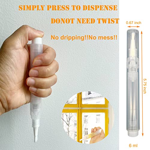 3 Pack 6ml Refillable Touch Up Paint Pens, Empty Paint Brush Pen for Walls, Small Brushes for Touch Ups, Furniture Surface Repair Cover Up Reusable Kits