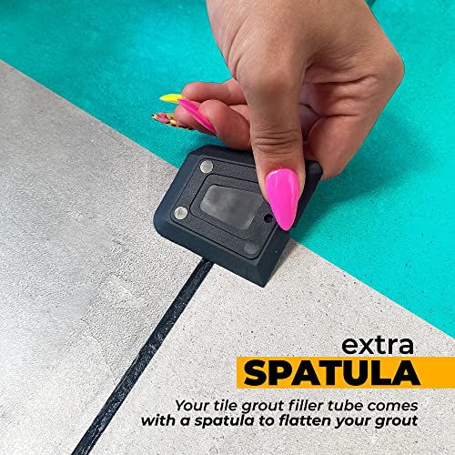 PentaUSA Tile Grout Repair Kit - Black Premixed Acrylic Sanded Grout Filler for Bathroom, Shower, and Kitchen Tile Repair, Water-Resistant Tube with Applicator, Fills Cracks and Gaps, (8.8oz / 250g)