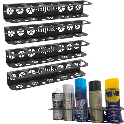 4 Pack Five Cans Wall-Mounted Steel Aerosol Spray Can Holder, Steel Wall Mount Storage Organizer for Garage and Workspace (4-Black) - style: 4-Black
