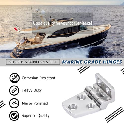 Atibin Hardware Deck Marine Hinge Boat Mirror Stainless Steel Hinge Marine Heavy Polished Hatch Boat Hinges Offset SUS316 2.12 inch x 1.51 inch 2pcs - color: 2.12 inch x 1.51 inch 2pcs