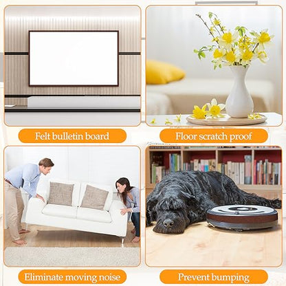 Zonon 4 Rolls 120 Inch Felt Strip with Adhesive Backing Felt Tapes Furniture Strip Rolls Self Stick Heavy Duty Polyester for Protecting Furniture and DIY Adhesive(Dark Brown,1 Inch) - color: Dark Brown, size: 1 Inch