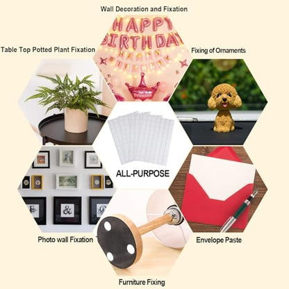 JANYUN 280 Pcs Double Sided Sticky Dot Stickers Removable Round Putty Clear Sticky Tack No Trace Sticky Putty Waterproof Small Stickers for Festival Decoration (20mm, 280) - size: 0.78" Round