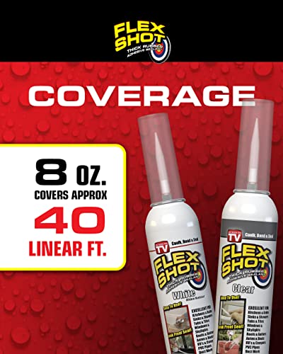 Flex Shot Rubber Adhesive Sealant Caulk, 8-oz, Clear - color: Clear, size: 8 Oz (Pack of 1), style: Caulk