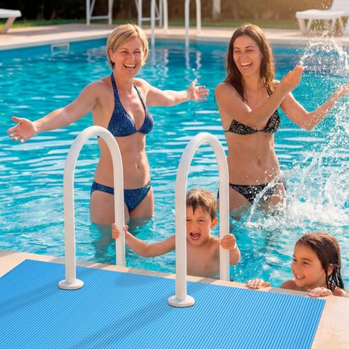 Breling 16" x 36" Swimming Pool Ladder Mat, Protective Pool Ladder Pad Step Mat with Non Slip Texture for Above Ground Swimming Steps Liners and Stairs(Vertical Striped) - size: 16" X 36", style: Vertical Striped