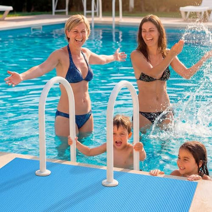 Breling 16" x 36" Swimming Pool Ladder Mat, Protective Pool Ladder Pad Step Mat with Non Slip Texture for Above Ground Swimming Steps Liners and Stairs(Vertical Striped) - size: 16" X 36", style: Vertical Striped
