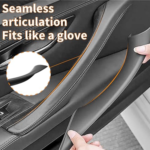 7pcs No-Remove Interior Door Pull Handle Sticky Cover for BMW 5 Series F10/F11 520,523,525,528,530,535 (2010-2016) Fits Driver & Passenger Side Window Switch Armrest Panel (Black) - color: Black