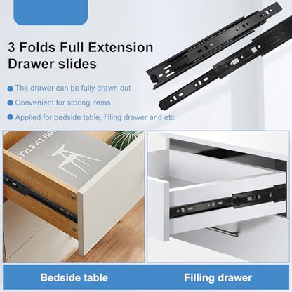 Sulawskys 12 Inch Drawer Slides, 6 Pairs (12 Pcs) Full Extension Ball Bearing Rails, Side Mount Heavy Duty 100 LB Capacity Metal Runners for Kitchen Cabinet, Wardrobe Dresser, Zinc Plated Steel Black - size: 12inch-300mm