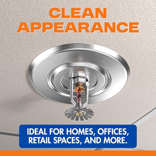 Extension Trim Ring for Recessed Fire Sprinkler Escutcheons - Chrome Oops Ring Cover Holes Up to 5 Inches when Paired with Recessed Escutcheon - Covers Miscuts, Damaged Drywall Around Sprinkler Heads - color: Chrome, size: 12-Pack