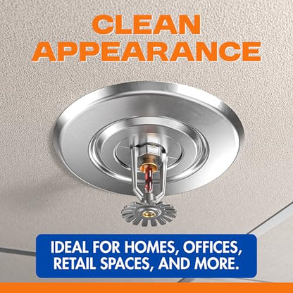 Extension Trim Ring for Recessed Fire Sprinkler Escutcheons - Chrome Oops Ring Cover Holes Up to 5 Inches when Paired with Recessed Escutcheon - Covers Miscuts, Damaged Drywall Around Sprinkler Heads - color: Chrome, size: 12-Pack