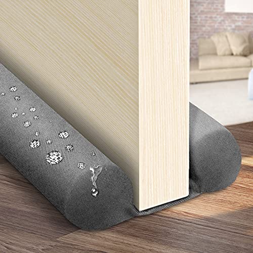 Waterproof Twin Door Draft Stopper Adjustable Size 30" to 36" Weather Stripping Noise Blocker Window Breeze Blocker - color: Gray, size: 2 inch