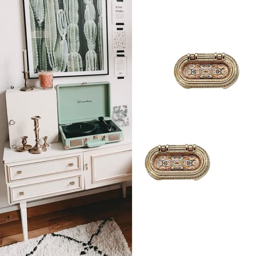 2-1/2" Zinc Alloy Cabinet Pulls Furniture Knobs Floral Pattern Cupboard Handle Drawer Pulls Solid Metal Kitchen Hardware Handles for Cabinet Drawer Wardrobe (2pcs/Set) - color: Floral, size: 2-1/2 Inch