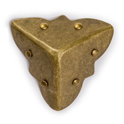 Brass "Three-Sided" Corner Plate – Set of 2, 2", by Hardware Philosophy
