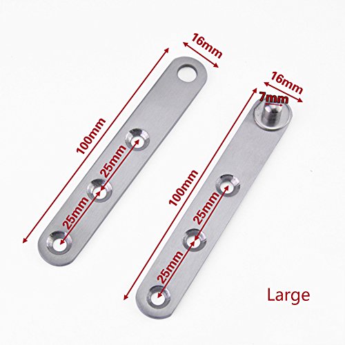 4 Piece Stainless Steel 360 Degree Rotating Concealed Hinges, Door Pivot Hinges Stainless Steel Drawer Window Door Fittings for Door Cabinets Cabinet (Large) - size: Large