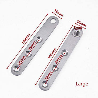 4 Piece Stainless Steel 360 Degree Rotating Concealed Hinges, Door Pivot Hinges Stainless Steel Drawer Window Door Fittings for Door Cabinets Cabinet (Large) - size: Large