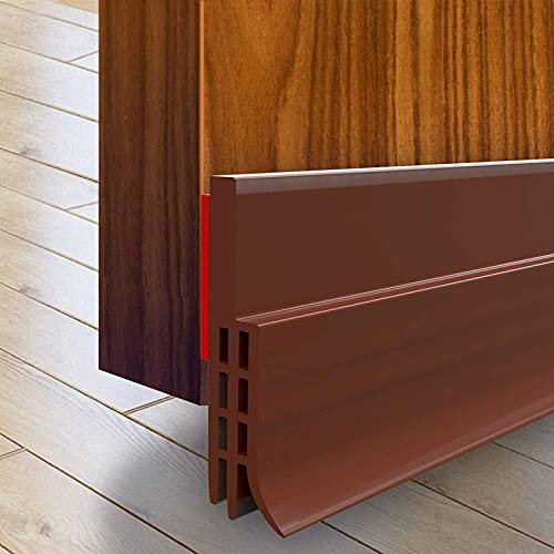 2 Pack Door Draft Stopper Under Door Seal for Exterior/Interior Doors, Door Sweep Strip Under Door Draft Blocker, Soundproof Door Bottom Weather Stripping, 2" W x 39" L, Brown - color: Brown