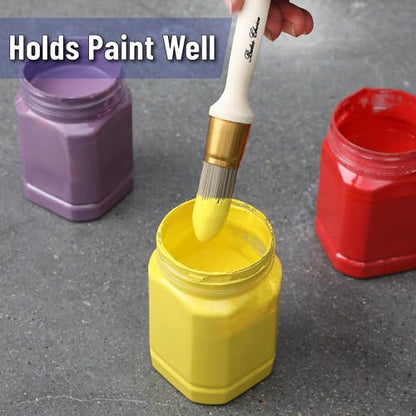 Bates- Trim Brush Set, 0.6”, 0.75” & 1”, Wooden Handle, Round Paint Brush - color: Wooden Handle