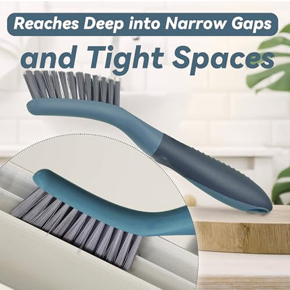 2 Packs Small Brushes for Cleaning, Stiff Bristle Grout Scrub Brushes for Kitchen, Bathroom, and Tile Floors, Ideal for Gaps, Crevices, and Window Tracks