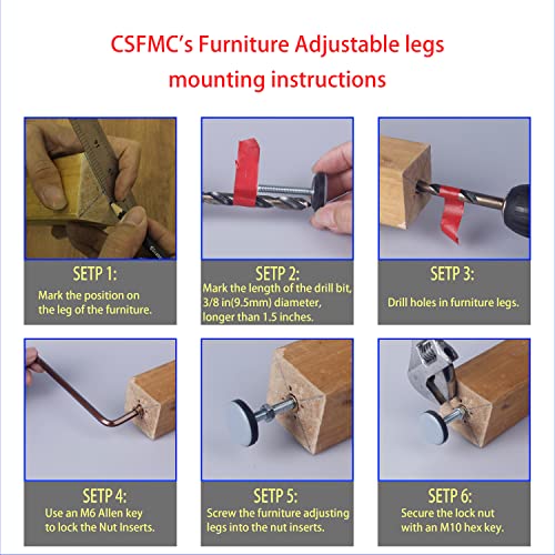 Furniture Leveler PTFE(Teflon) Bottom(28mm Base),Threaded Shank(1/4-20) Adjust Pads,Table/Chair/Cabinet/Sofa Medium Adjustable Legs Leveling,Nuts Installation and Floor Protection(16 Pack) - size: 28mm Base 1/4-20 x 1.5", 16 Pack