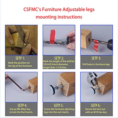 Furniture Leveler PTFE(Teflon) Bottom(28mm Base),Threaded Shank(1/4-20) Adjust Pads,Table/Chair/Cabinet/Sofa Medium Adjustable Legs Leveling,Nuts Installation and Floor Protection(16 Pack) - size: 28mm Base 1/4-20 x 1.5", 16 Pack