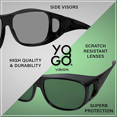 Fit Over Wrap Sunglasses Polarized Lens Wear Over Eyeglasses 100% UV Protection for Men and Women - color: Smoke Lens and G15 Lens