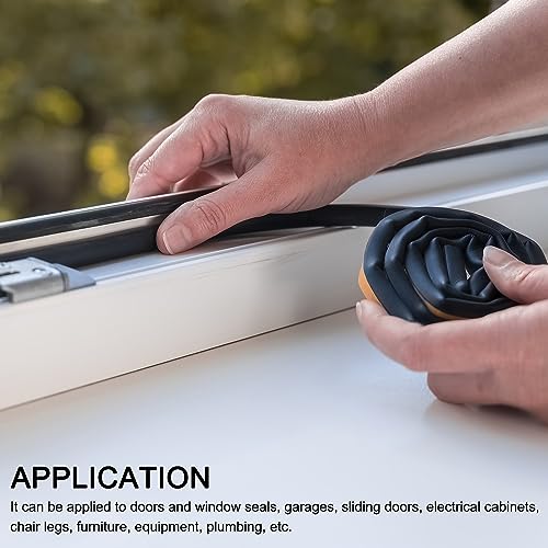 uxcell Weather Stripping 3/8" W x 1/8" T x 13ft L Adhesive Door Window Seal Strip Foam Seal Tape for Doors Window Insulation - size: 3/8"W x 1/8"T x 13ft L