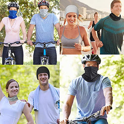Geyoga Neck Gaiter Bandana Face Mask Summer UV Protection Cooling Breathable Face Mask Neck Scarf Balaclava for Men Women - color: Fresh Colors