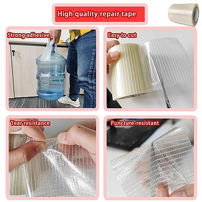 Birllaid 39FT RV Awning Repair Tape for Tarp,Tent, Boat Covers, Sail Repair Tape Waterproof, Heavy Duty - color: Clear, size: 3.15 Inch x 39FT