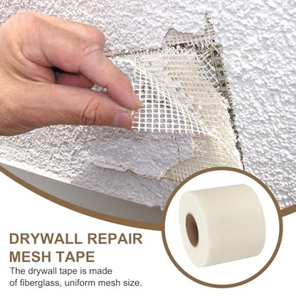 PATIKIL Drywall Repair Mesh Tape, 6 inch x 328 ft Fiberglass Repair Patch Self-Adhesive Dry Wall Joint Tape 7 Mesh Wall Hole Crack and Seam Patch, White - size: 6 inch x 328 Feet