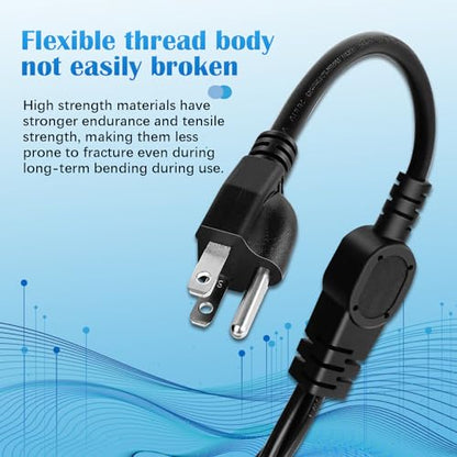 3 Prong 1 to 3 Outlet Power Cord Splitter Cord, 1.6FT 16AWG 10A/1250W, NEMA 5-15P to 3X NEMA 5-15R Y Style 3-Outlet Extension Cord for Home, Room, Office (Black) - style: 1 to 3