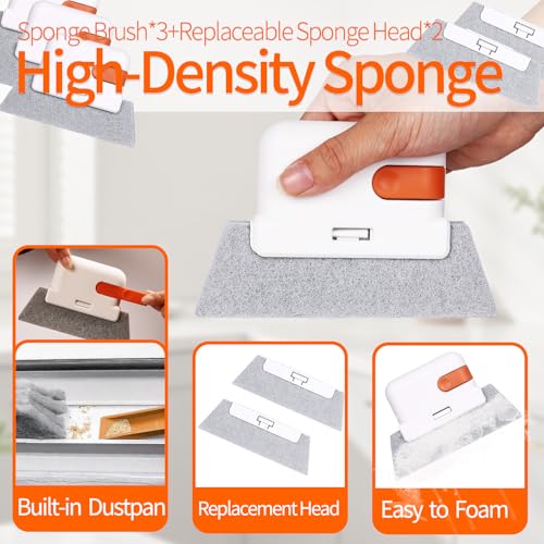 Window Track Cleaner Tools Set - 14 Pcs Window Groove Cleaning Brush Kit, Crevice Cleaning Brush for Sliding Door, Shutter, Sill, Tile Lines, Sink - size: 14 PCS