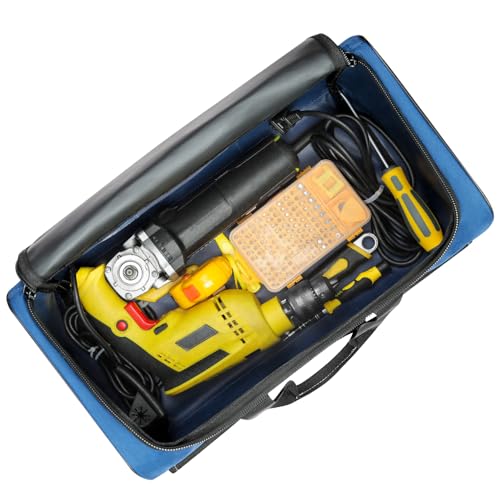 WINHUNT Large Tool Bag, 1680 Denier with 5 Exterior Pockets Electrician Tool Bag, Ideal for DIY Enthusiasts and Craftsmen Tool Bags for Men Heavy Duty, Blue