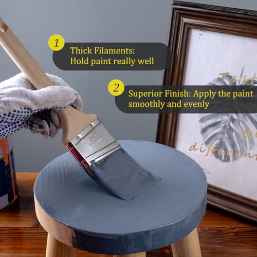 Mister Rui Paint Brush Set, 4 Pack Angle Brushes Professional Trim, Cabinet & Wall Paint Brushes for Oil, Latex, Synthetic Bristles, No Shedding - size: 4PCS, 0.6", 2" Short 2, 2.5"