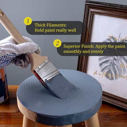 Mister Rui Paint Brush Set, 4 Pack Angle Brushes Professional Trim, Cabinet & Wall Paint Brushes for Oil, Latex, Synthetic Bristles, No Shedding - size: 4PCS, 0.6", 2" Short 2, 2.5"