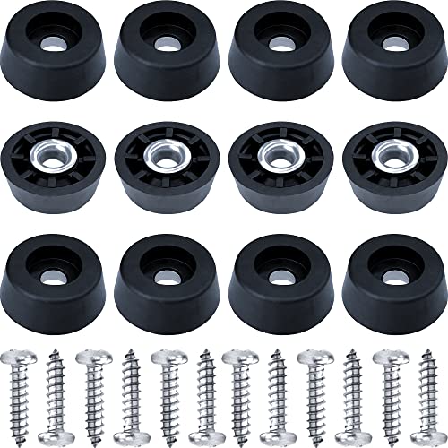 Gluposti 12 Rubber Feet for Cutting Board, Soft Non-Slip Cutting Board Feet with Stainless Screws for Electronics & Furniture, 0.67" W x 0.25" H, Made in USA