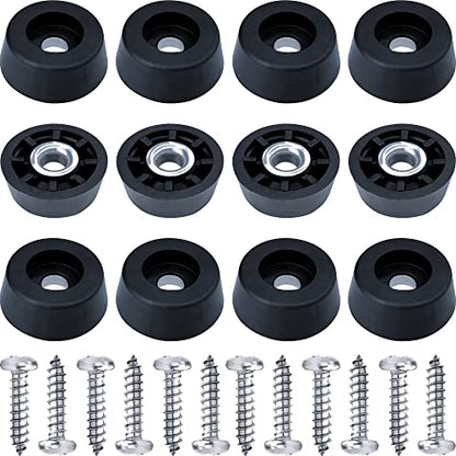 Gluposti 12 Rubber Feet for Cutting Board, Soft Non-Slip Cutting Board Feet with Stainless Screws for Electronics & Furniture, 0.67" W x 0.25" H, Made in USA