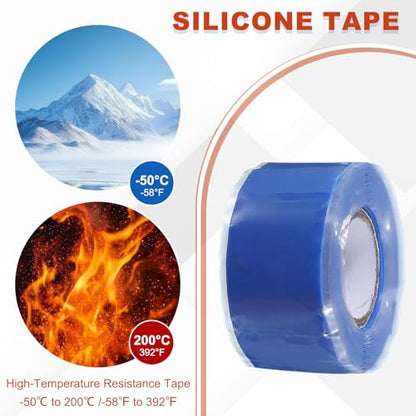 uxcell 2 Pcs Self Fusing Silicone Tape, 1" x 10ft Waterproof Water Leak Sealing Tape for Plumbing Pipe Hose Repair Handles, Blue - color: Blue, size: 1" x 10ft