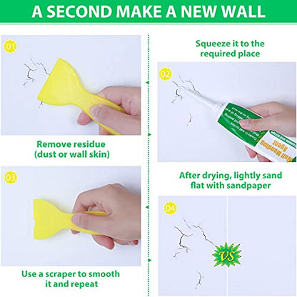 Drywall Repair Kit - Large Hole Patch, Wall Mending Agent with Scraper - Easy to Fill Holes for Home Wall, Plaster Dent Repair - 2 Pcs - color: 2 Pack Wall Spackle